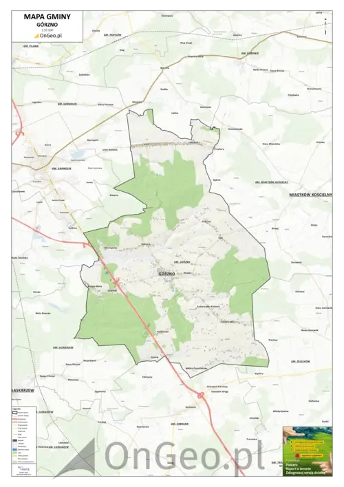 Mapa gminy Górzno